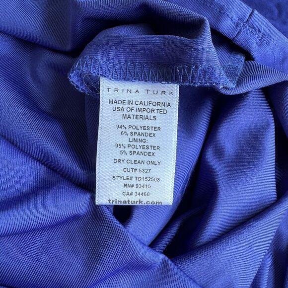 Trina Turk Tilly Print Jersey V Neck 3/4 Sleeve Shift Mod Dress Paisley Size 8 - Picture 5 of 13